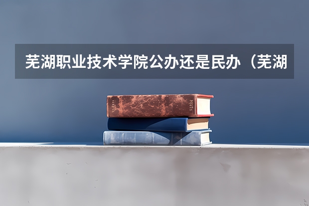 芜湖职业技术学院公办还是民办（芜湖职业技术学院介绍）